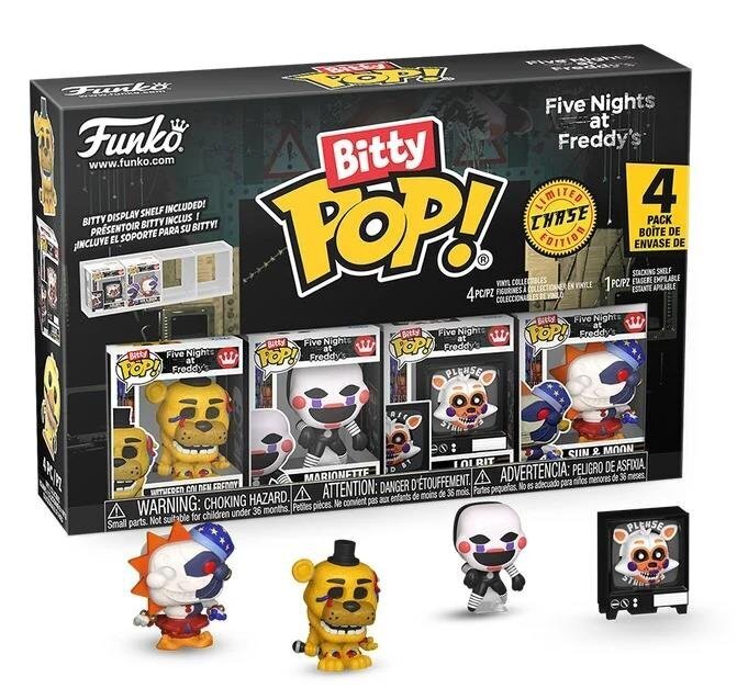 Funko Bitty POP! Five Nights at Freddy's - Withered Golden Freddy, Marionette, Lolbit & Chase 4-Pack Figures