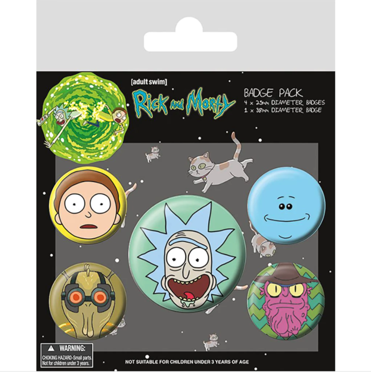 Rick And Morty Heads Badge Pack - BP80615