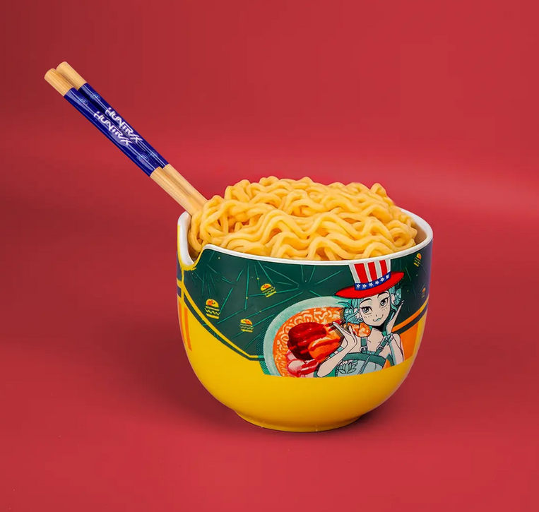 Kpop Demon Hunters Ramen Bowl with Chopsticks Zoey Hamburger - CR4422