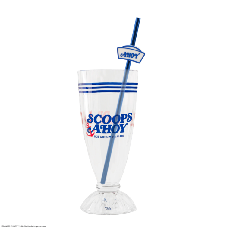 Stranger Things Milkshake Glass and Straw Scoops Ahoy - CR4284