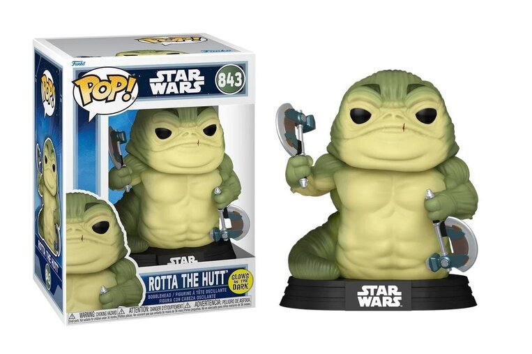 Funko Pop!: Star Wars - Rotta the Hutt (Glows in The Dark) #843 Bobble-Head Vinyl Figure