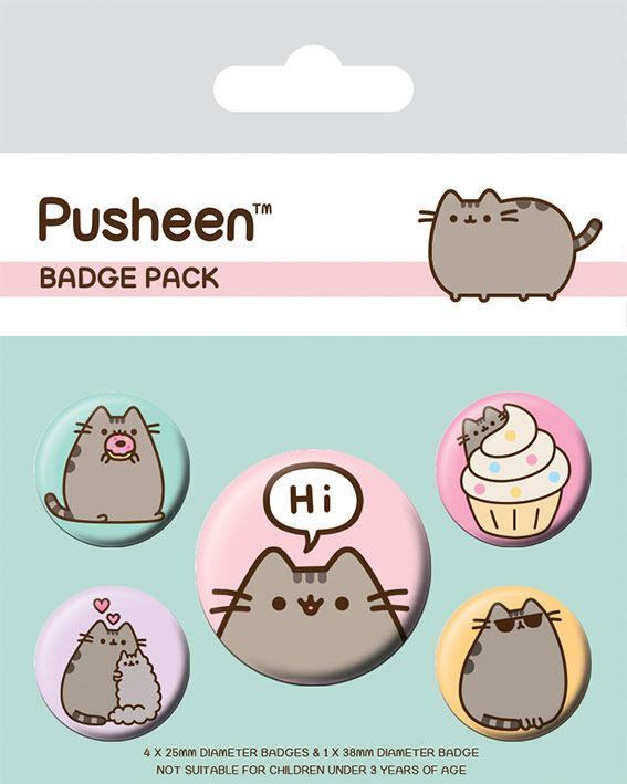 Pusheen Pin-Back Buttons 5-Pack Pusheen Says Hi - BP80624