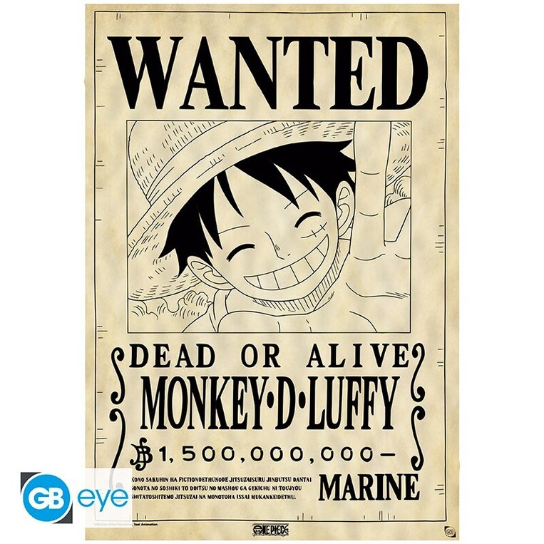 One Piece Parchment Poster Wanted Luffy 66 x 46 cm - GBYDCO606