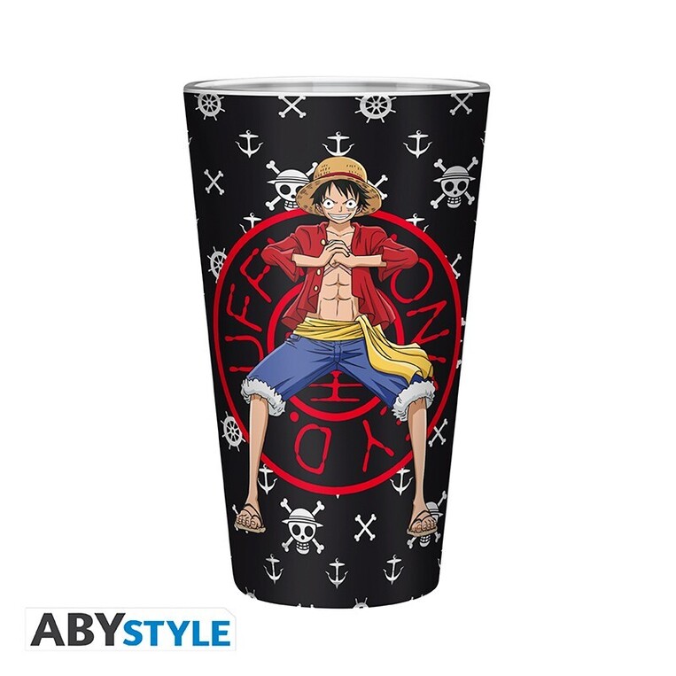 One Piece Large Glass 400ml Luffy - ABYVER167