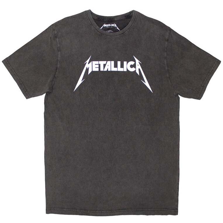 Metallica Unisex Stone Wash T-Shirt: Logo (Charcoal Grey) - METSTNW103MC- S