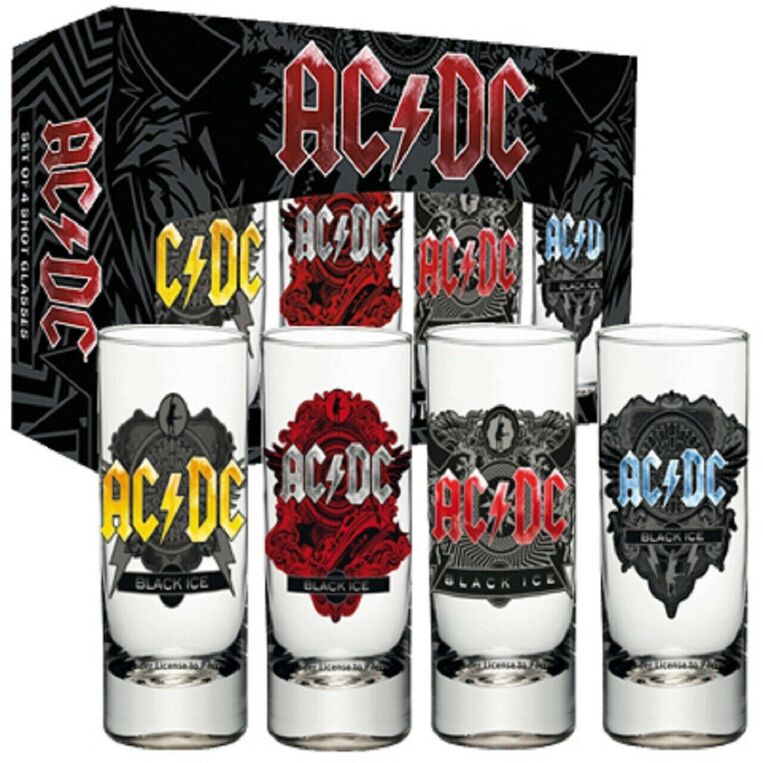AC/DC Shotglass 4-Pack Black Ice