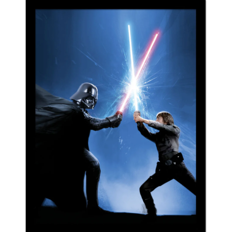 Star Wars Luke Vs Vader Wooden  Framed 30x40cm Print - FP14501P