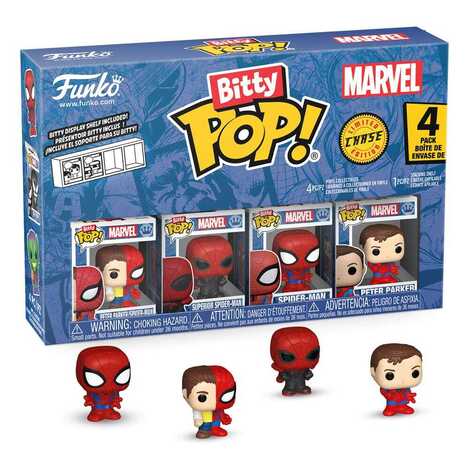 Funko Bitty POP! Spider-Man - Parker Split, Superior Spider-Man, Spider-Man & Chase Mystery 4-Pack Figures