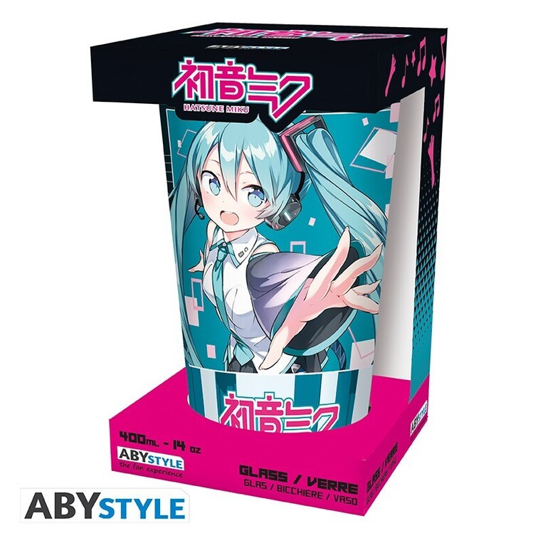 Hatsune Miku Large Glass 400ml Musical City - ABYVER291