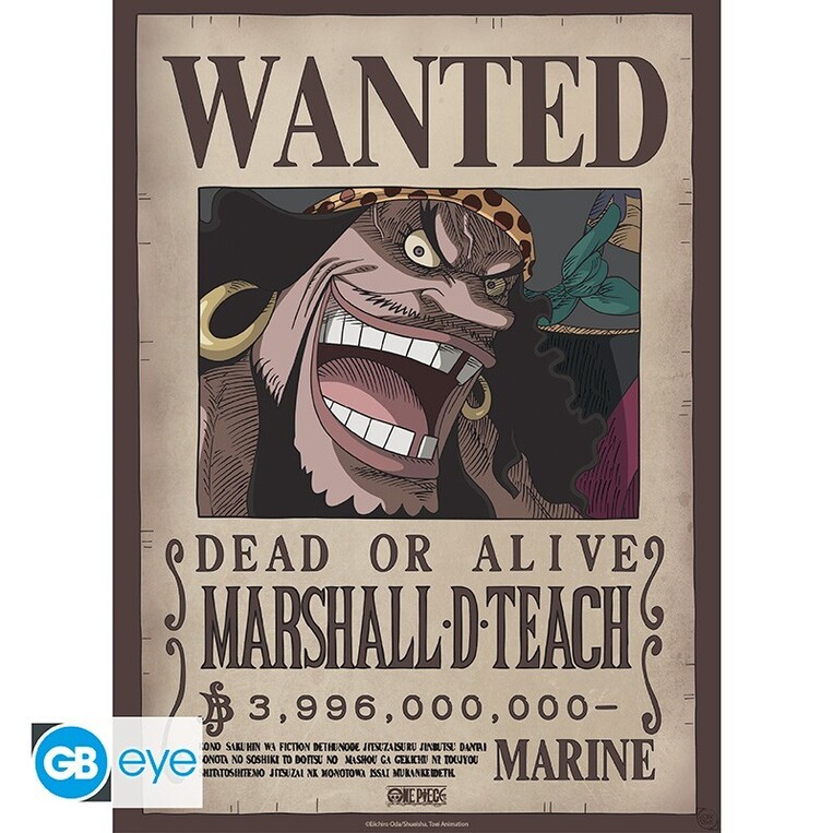 One Piece Set 2 Posters Chibi 52x38 Wanted Shanks & Blackbeardx4 - GBYDCO688