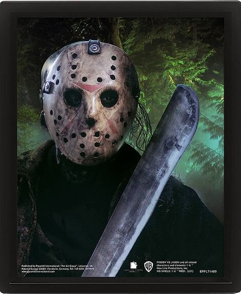Freddy Vs Jason (Jason Voorhees) 3D Lenticular Poster (Framed) 26 x 4cm - EPPL71489