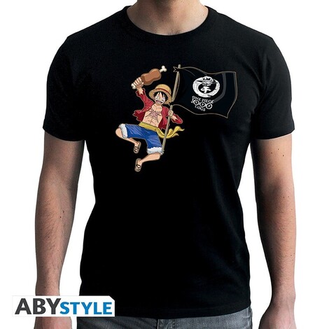One Piece - Tshirt "Luffy 1000 Logs" Black - ABYTEX699