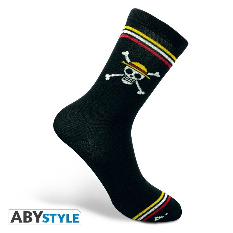 One Piece Socks Black Skull - ABYSOC006- One Size