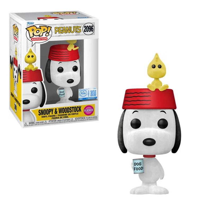 Funko POP! Peanuts - Snoopy with Woodstock (Flocked) Figure #2096 (Specialty Series)