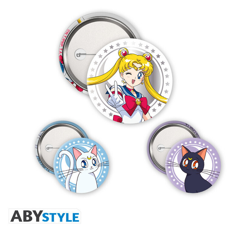 Sailor Moon Badge Pack Sailor Moon, Luna & Artemis - ABYACC576