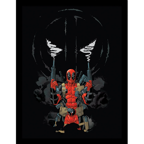 Marvel Deadpool (Guns) Collector Print (Wooden Framed) - FP2400230