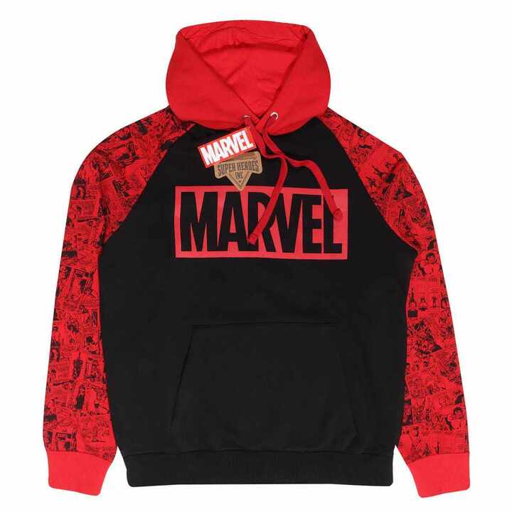 Marvel Comics – Logo And Pattern (SuperHeroes Inc. Contrast Pullover) - MCU02396HSB