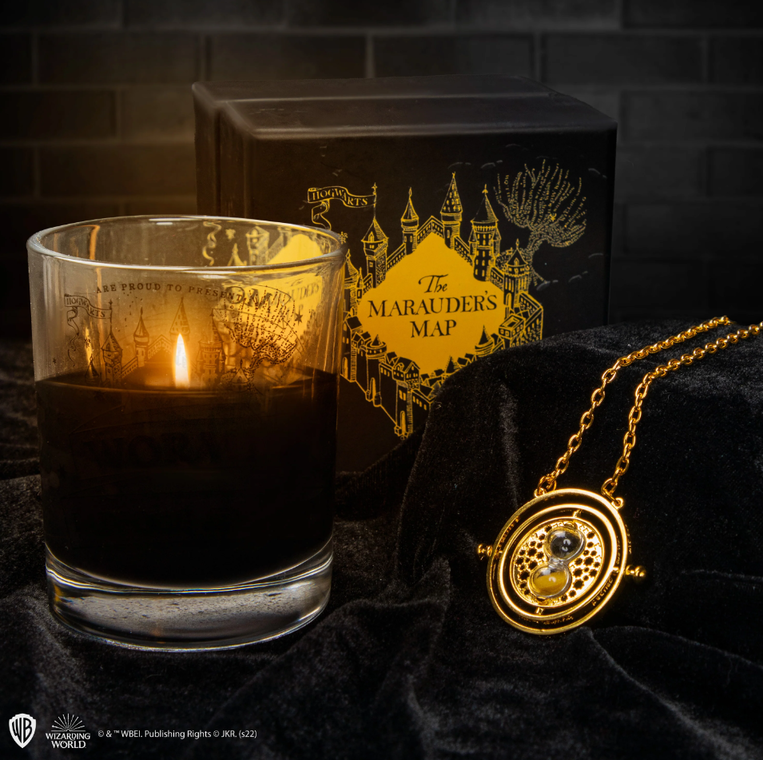 Harry Potter Marauder's Map Candle with Necklace Time Turner - CR2156