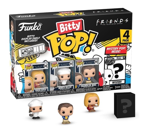 Funko Bitty POP! Friends - Phoebe Buffay, Monica Geller, Chandler Bing & Chase Mystery 4-Pack Figures