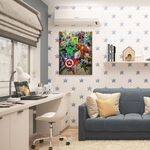 Marvel Comics (Here Come The Heroes)  Canvas Print 60 x 80cm - WDC90821