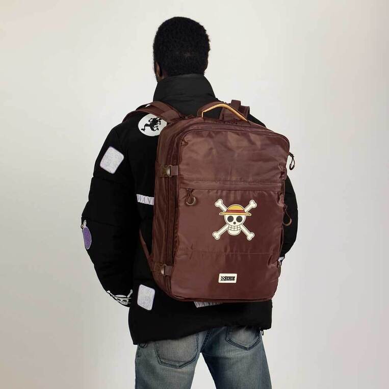 One Piece Brown Mercury Backpack One Piece Skull - KMN07788