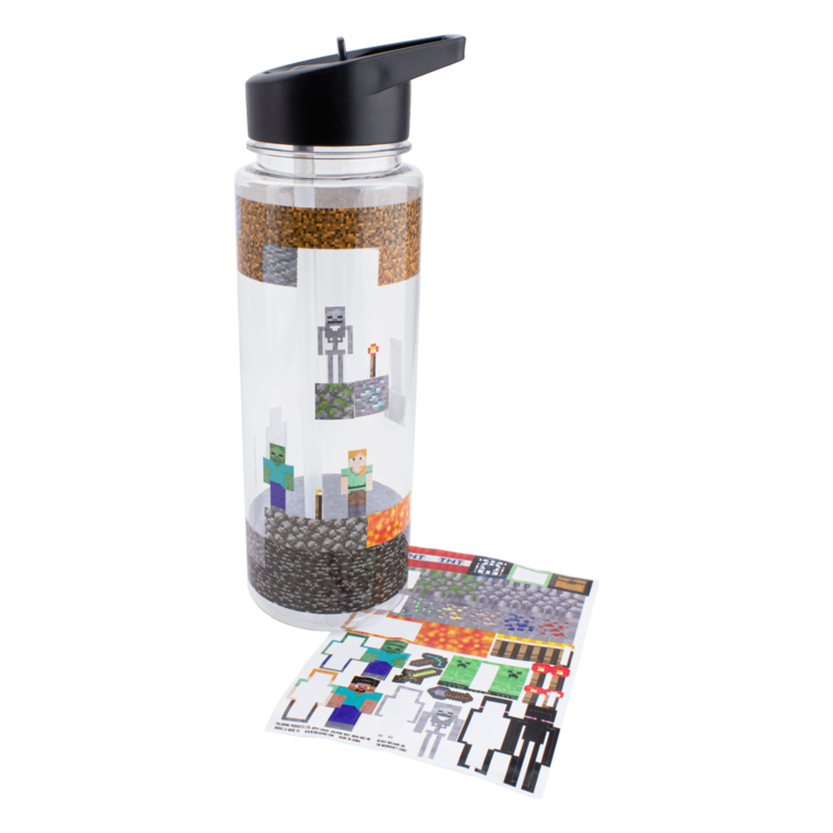 Minecraft Water Bottle and Sticker Set - PP8983MCF