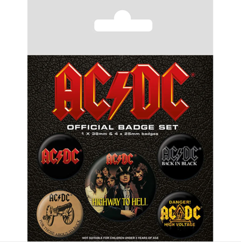 AC / DC Badge Pack Set (Pack Of 5) - BP80494
