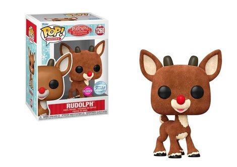 Funko POP! Rudolph the Red-Nosed Reindeer - Rudolph (Flocked) #1260 (Exclusive) Figure