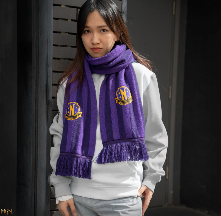 Wednesday Scarf Nevermore Academy Purple - CR1071