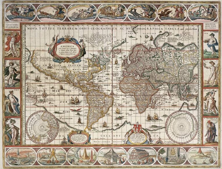 Ravensburger Puzzle  2000 Τεμ Ιστορικός Χάρτης  (05-16633)