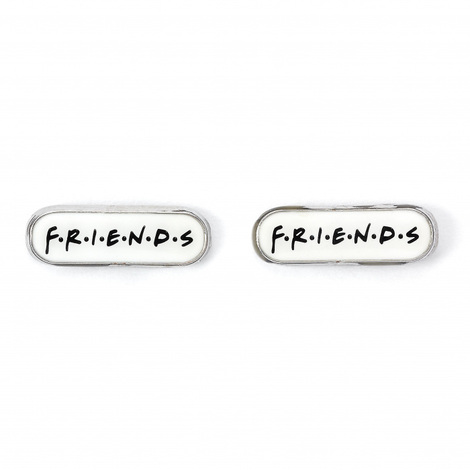 Friends Set of 3 Silver Plated Earring Studs; Frame, Coffee Cup, & Friends Logo - EFTE0014