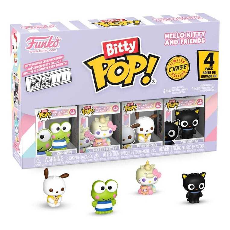 Funko Bitty POP! Sanrio - Keroppi, Hello Kitty Unicorn, Pochacco & Chase Mystery 4-Pack Figures