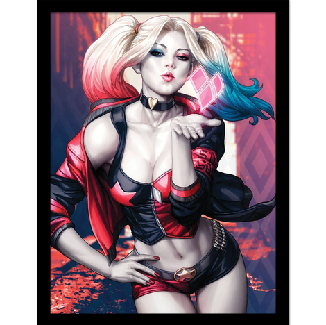 DC Comics (Harley Quinn Blow) Wooden Framed 30x40cm Print - FP14376P