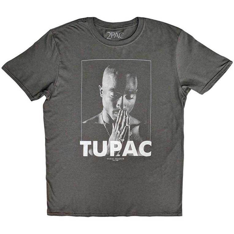 Tupac Unisex T-Shirt: praying (charcoal grey) - 2PACTS01MC- XXL