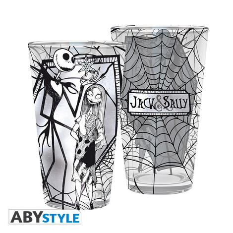 Nightmare Before Xmas Large Glass 400ml Jack & Sally - ABYVER146 