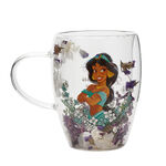 Disney Princess Jasmine Floral Decorative Glass Mug - DI2331