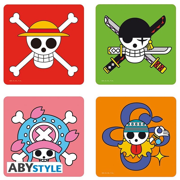 One Piece - Set 4 Coasters "Skulls" - ABYCOS004