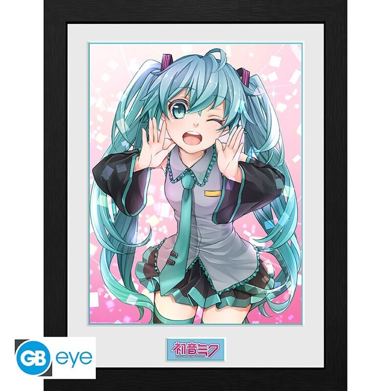 Hatsune Miku Wooden Framed Print Fsc Mix "Wink" (30x40) - PFC2403