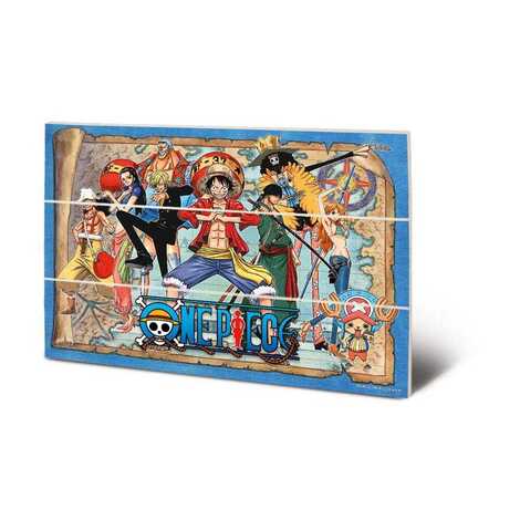 One Piece (Straw Hat Pirates Map) Mirco Wood 30 x 20 cm - MW12772P