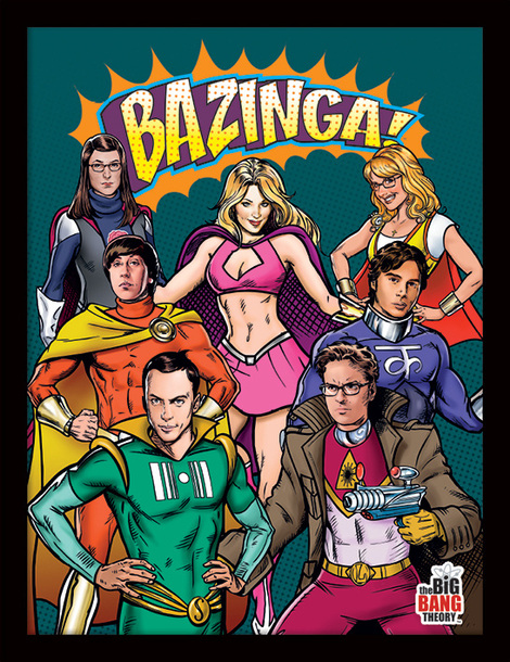 The Big Bang Theory (Superheroes) Wooden Framed 30 x 40cm - FP11138P