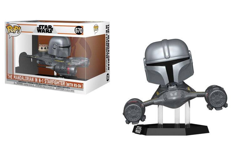 Funko POP! Rides: Star Wars: The Mandalorian - The Mandalorian in N-1 Starfighter (with R5-D4) Figure #670
