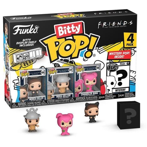 Funko Bitty POP! Friends - Monica Geller, Ross Geller, Chandler Bing & Chase Mystery 4-Pack Figures