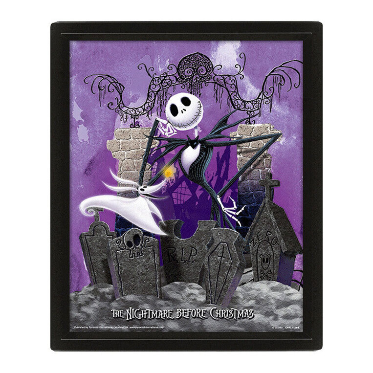 Nightmare before Christmas Framed 3D Lenticular Poster Pack Graveyard - EPPL71268