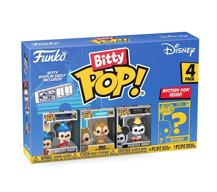 Funko Bitty POP! Disney - Sorcerer Mickey, Dale, Princess Minnie & Chase Mystery 4-Pack Figures