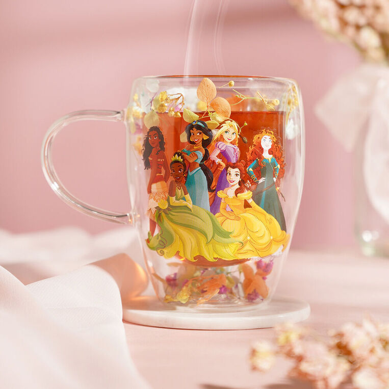 Disney Princess Floral Decorative Glass Mug - DI2333