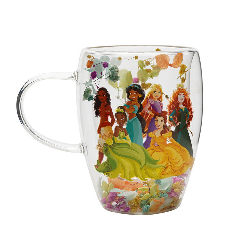 Disney Princess Floral Decorative Glass Mug - DI2333