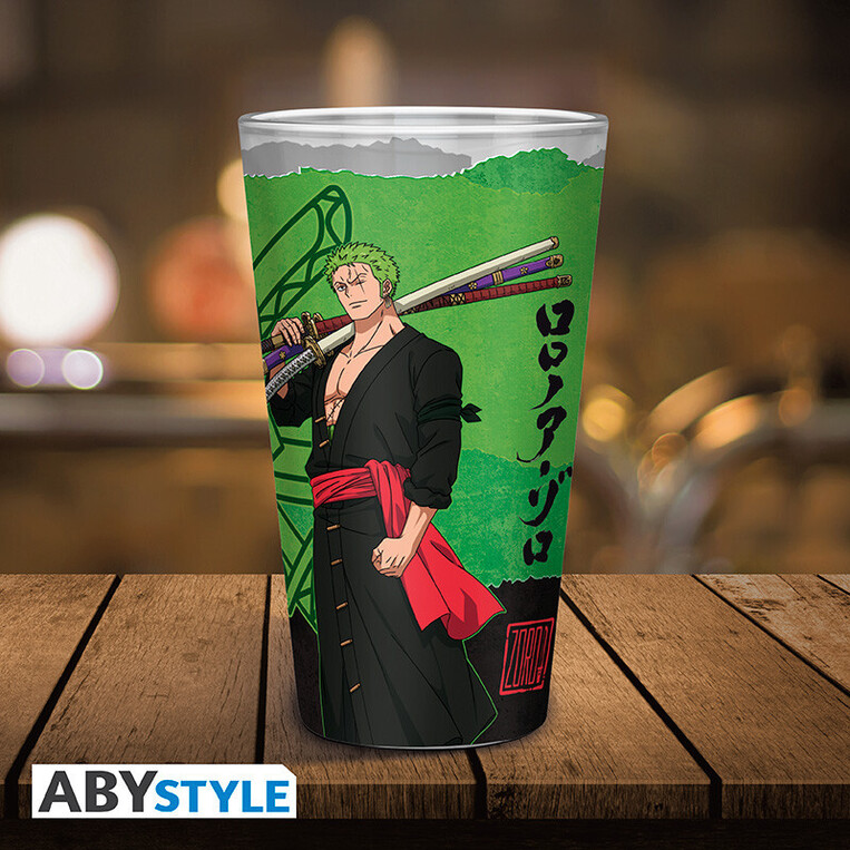 One Piece Large Glass 400ml Zoro - ABYVER297