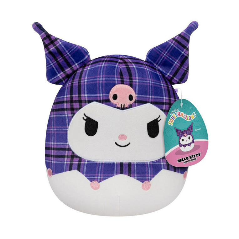 Squishmallows Sanrio 20Cm Kuromi Με Μωβ Καρο - SQSN00092