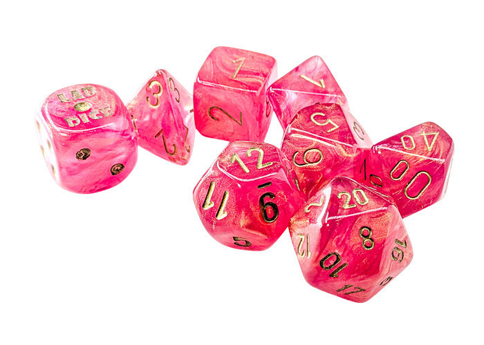 Shimmer Ignis/Gold Lab Polyhedral 7-Die Set - CSX30076