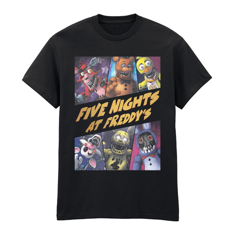 Five Nights At Freddy's 'Withered Group' (Black) T-Shirt - FNF07376TSB